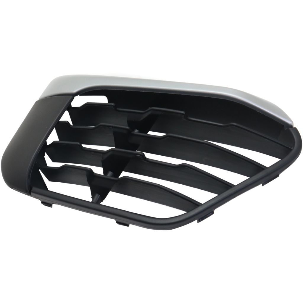 BMW BMW X1 FRONT BUMPER GRILLE RIGHT (Passenger Side) BLACK W/SILVER MLDG (WO/SENSOR)(WO/M PKG) OEM#51117453990 2016-2019 PL#BM1039200