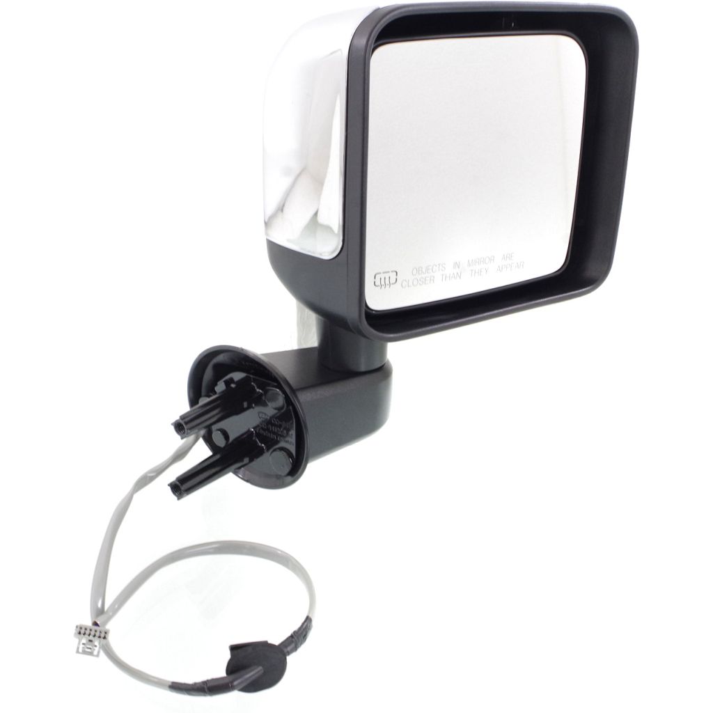 JEEPVEHICLE WRANGLER (JK) DOOR MIRROR RIGHT (Passenger Side) PWR/HTD (CHROME) OEM#68204246AA 2014 PL#CH1321389
