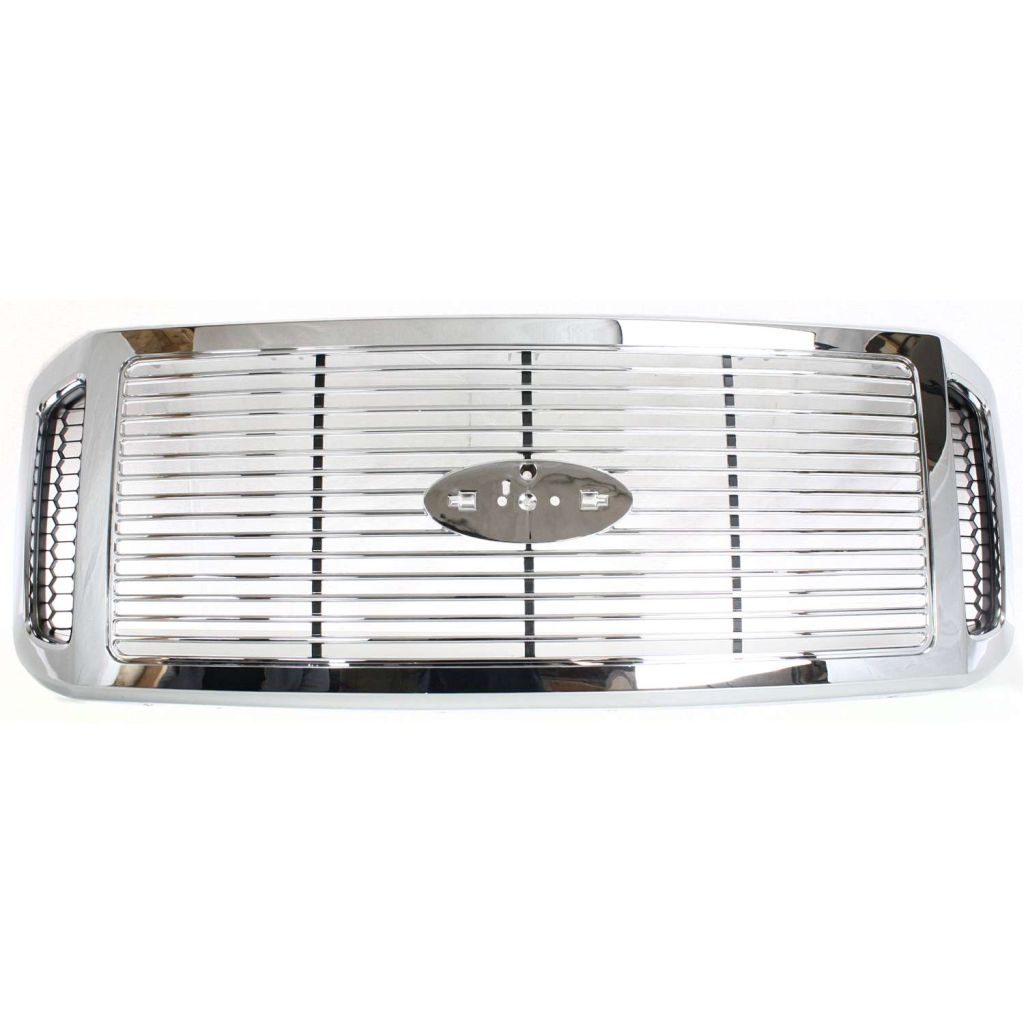 FORD TRUCKS & VANS FORD/PU (F250/350/450/550) Super Duty GRILLE CHROME/BLACK (XLT/OUTLAW/LARIAT)(W/ CHROME PKG)(W/BILLET DESIGN) OEM#6C3Z8200AAA 2005-2007 PL#FO1200459