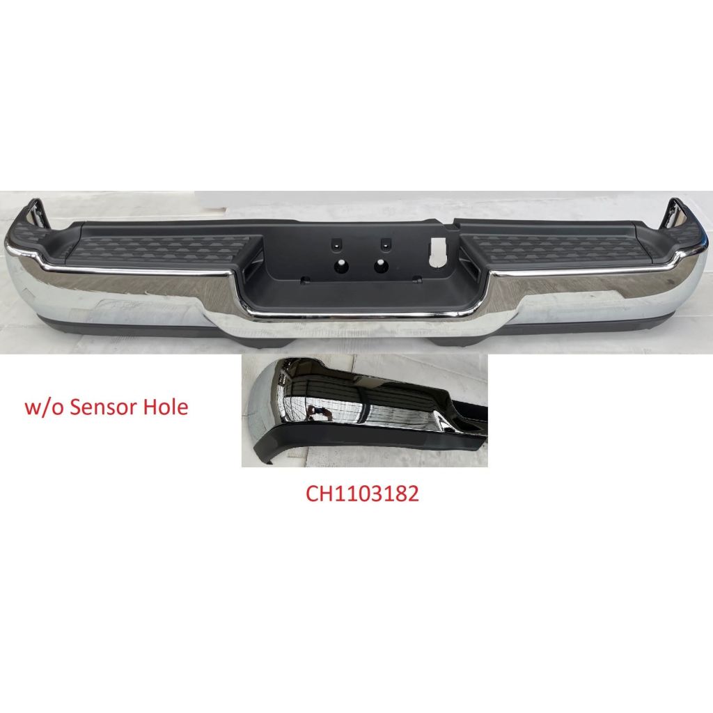 DODGE TRUCKS & VANS DODGE/PU (R2500/3500) REAR STEP BMP ASSY CHROME (WO/SENSOR) OEM#68576316AA-PFM 2019-2024 PL#CH1103182