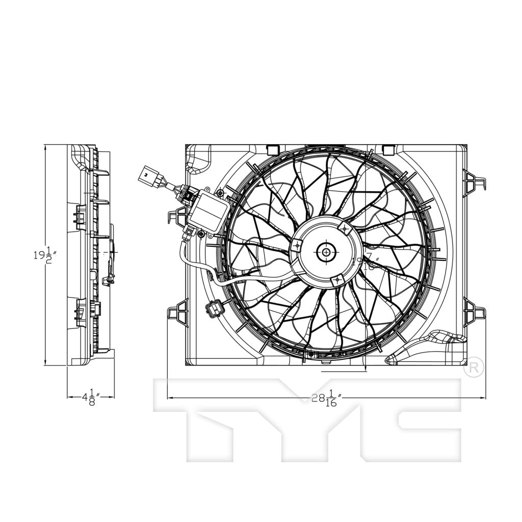 KIA OPTIMA RADIATOR & A/C FAN ASSEMBLY (2.4L)(SINGLE FAN) OEM#25380D5210 2016-2020 PL#KI3115148