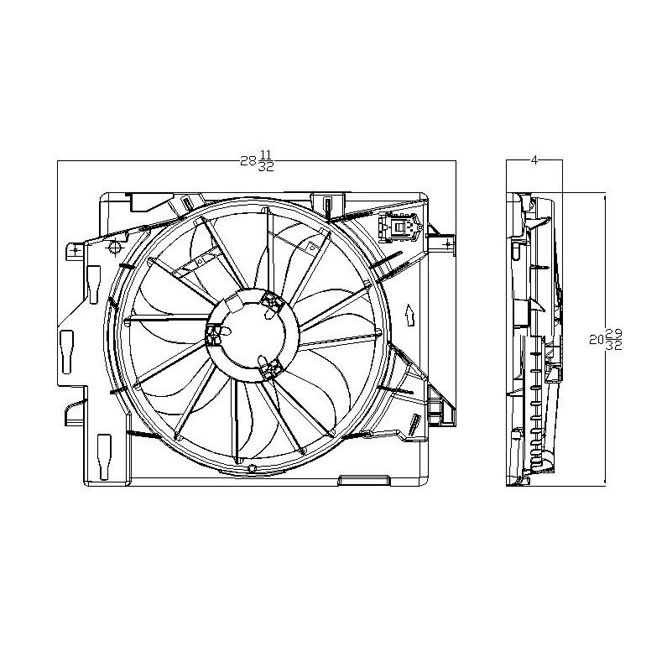 CHRYSLER TOWN & COUNTRY RADIATOR & A/C FAN ASSEMBLY (SINGLE FAN) OEM#5058674AD 2008-2016 PL#CH3115157