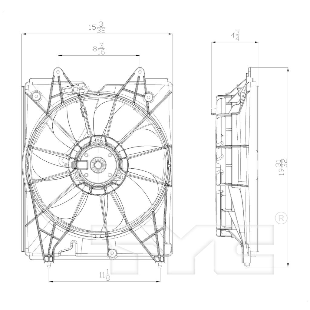 HONDA ODYSSEY RADIATOR FAN ASSEMBLY (LH) OEM#19030RYEA11-PFM 2011-2017 PL#HO3115160