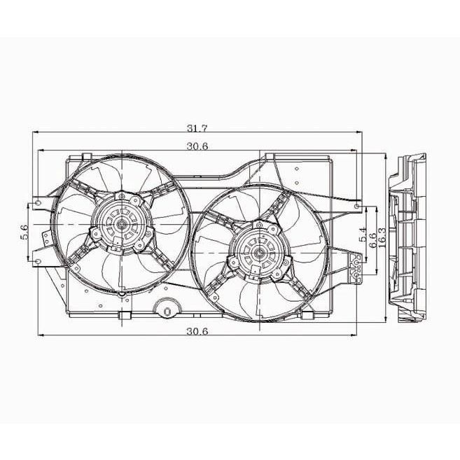 DODGE TRUCKS & VANS CARAVAN RADIATOR & A/C FAN ASSEMBLY (DUAL FAN) OEM#4682624AB 1996-2000 PL#CH3115104