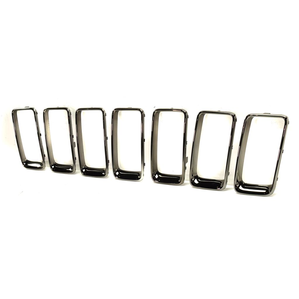 JEEP GRAND CHEROKEE GRILLE TRIM RINGS SET (7pc) DARK-CHR OEM#68316532AA 2014-2016 PL#CH1210129