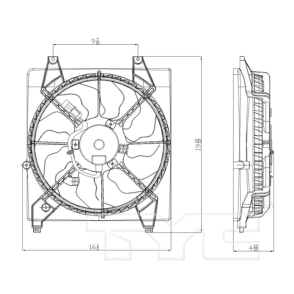 HYUNDAI SANTA FE RADIATOR FAN ASSEMBLY LEFT (Driver Side) 2.7L/3.3L OEM#253802B100 2007-2009 PL#HY3115113