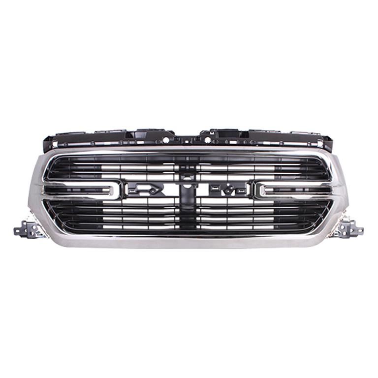 DODGE TRUCKS & VANS DODGE/PU (R1500) GRILLE BLACK BAR W/CHROME SURROUND (WO/CAMERA)(BIG HORN) OEM#68404863AF 2019-2022 PL#CH1200428