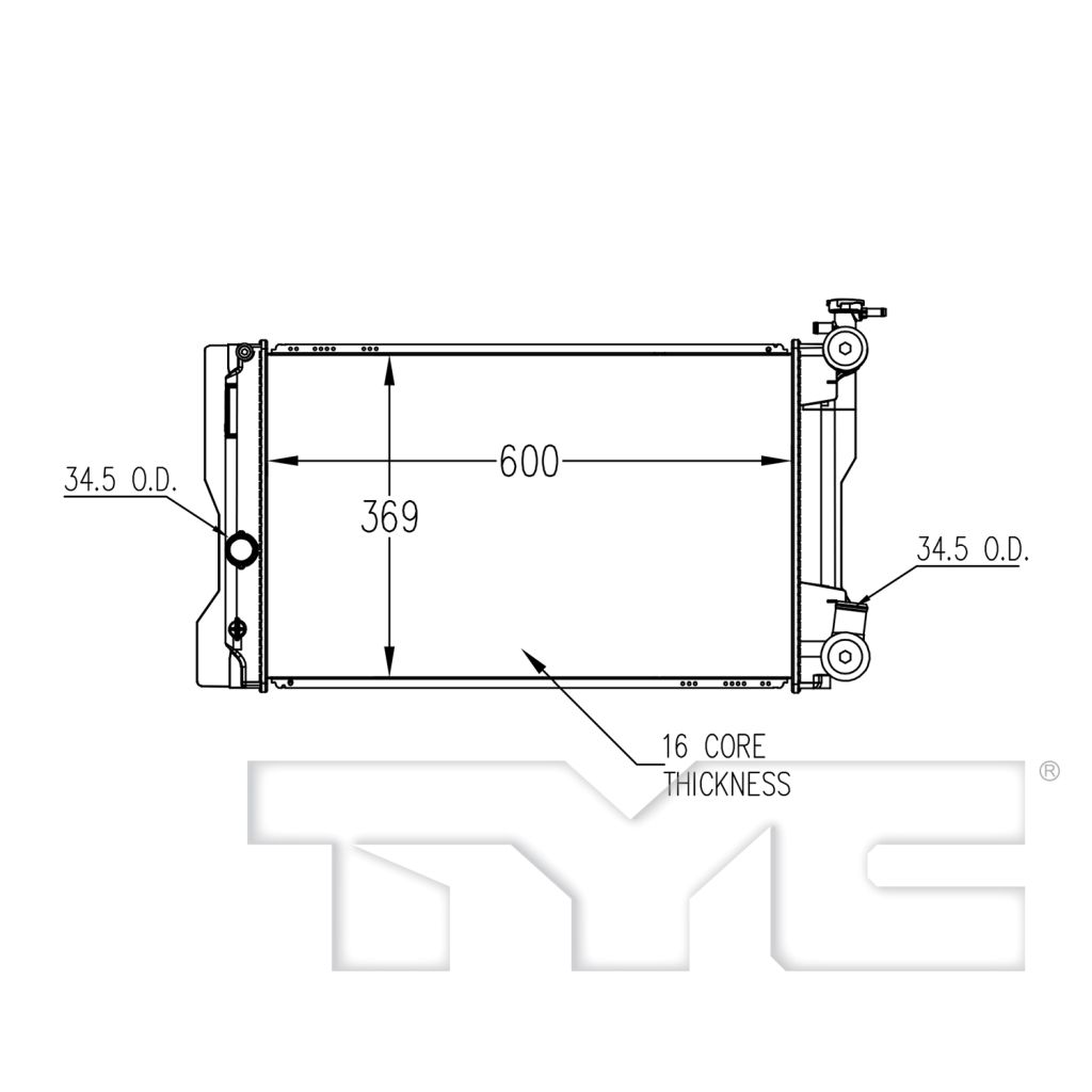 TOYOTA COROLLA/SEDAN RADIATOR WO/TRAN COOLER (CVT/MT) OEM#164100T043 2018-2019 PL#TO3010374
