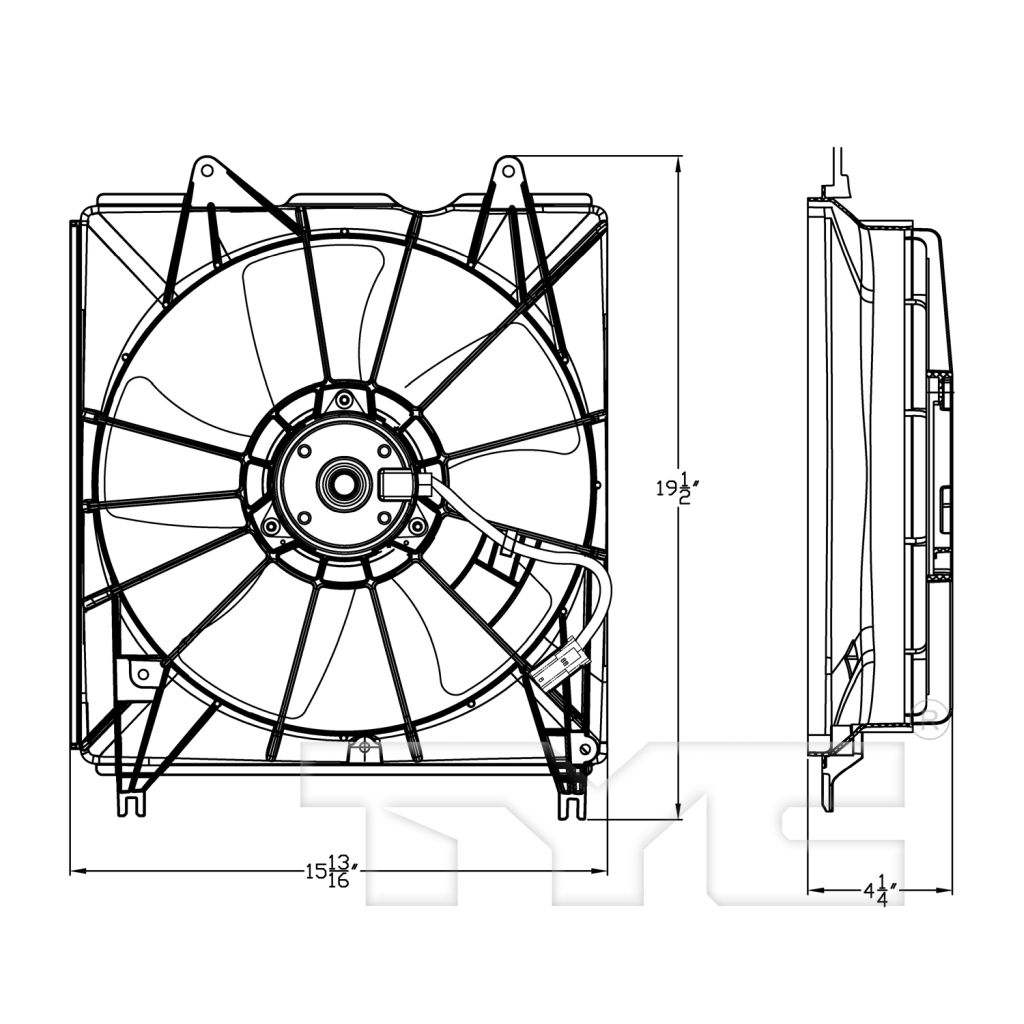 ACURA RDX RADIATOR FAN ASSEMBLY (LH) OEM#19015RWCA01-PFM 2010-2012 PL#AC3115121