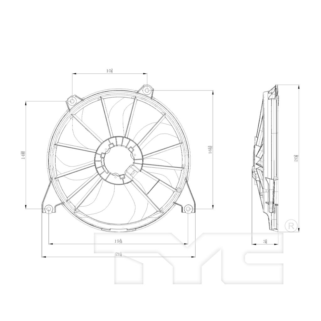 DODGE JOURNEY RADIATOR & A/C FAN ASSEMBLY (SINGLE FAN) 2.4/3.5/3.6L OEM#68102116AA 2009-2020 PL#CH3115168
