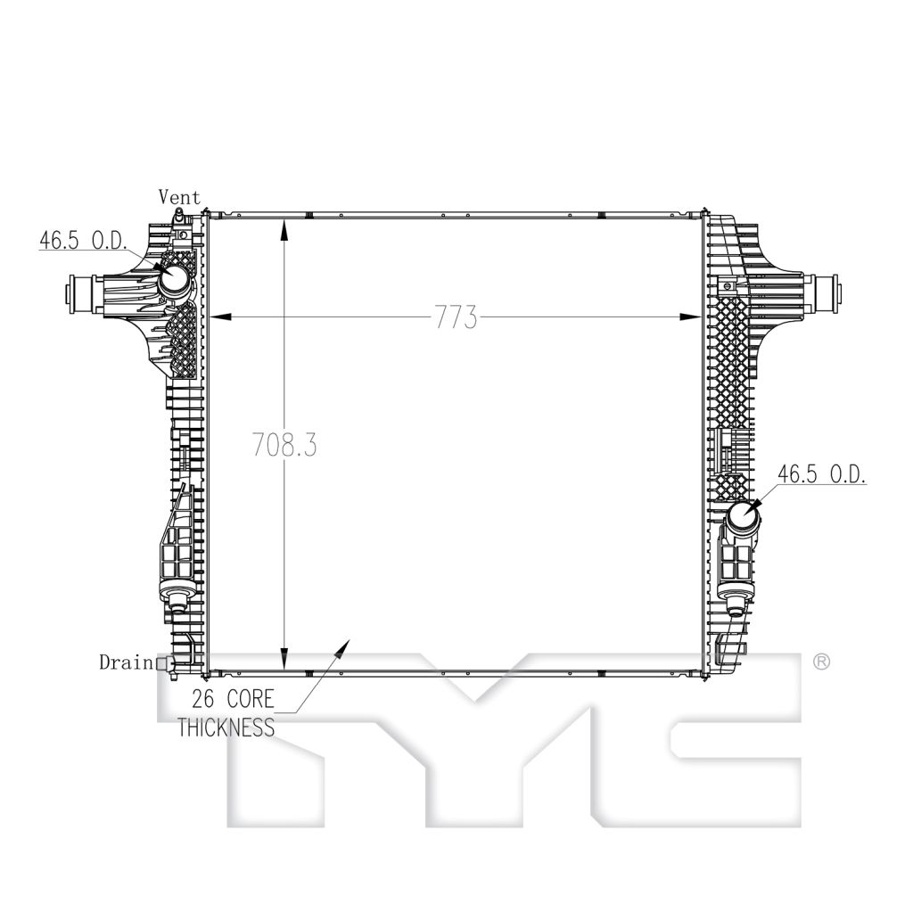 FORD TRUCKS & VANS FORD/PU (F250/350/450) Super Duty RADIATOR (6.2/7.3L) OEM#HC3Z8005G 2020-2022 PL#FO3010368