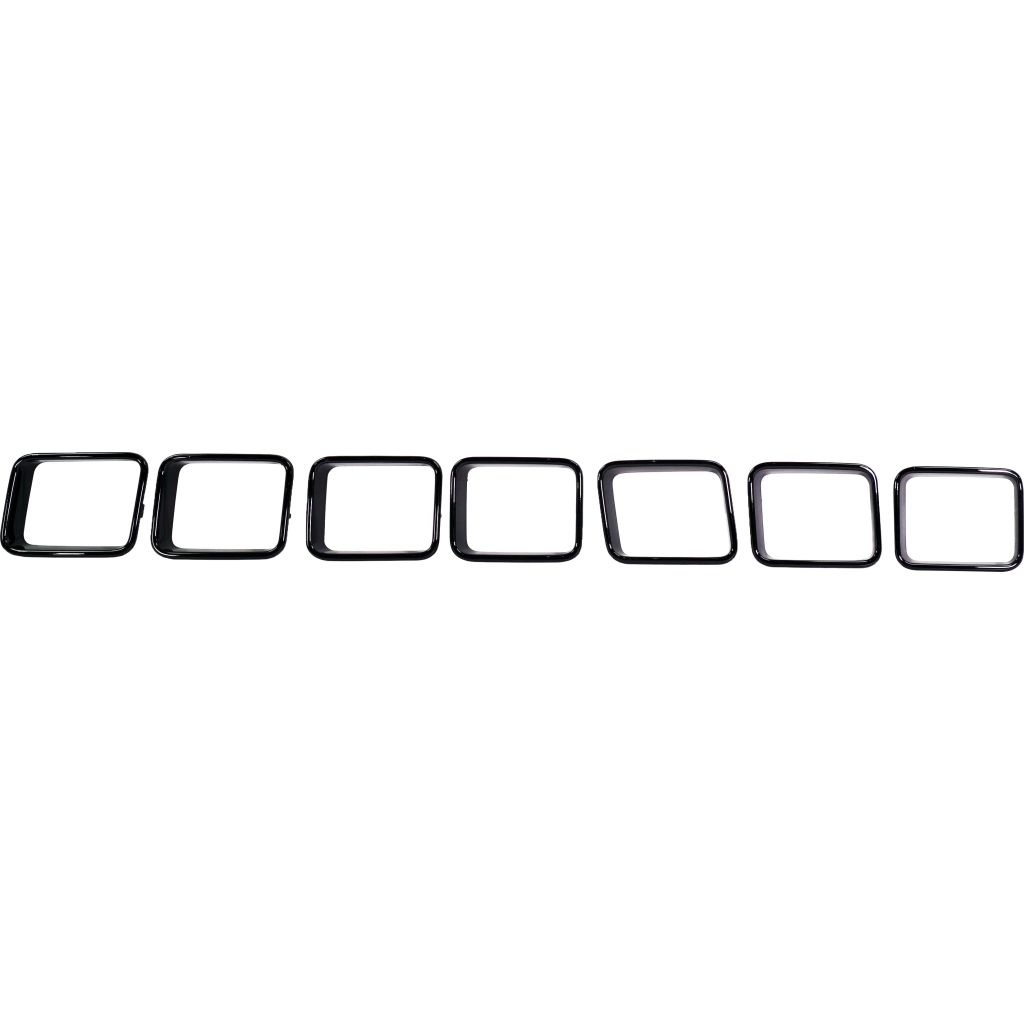 JEEPVEHICLE GRAND CHEROKEE / GRAND CHEROKEE WK GRILLE TRIM RINGS SET (7pc) PTD-BLACK (SRT/TRACKHAWK) OEM#5ZL71TZZAA 2017-2021 PL#CH1211100