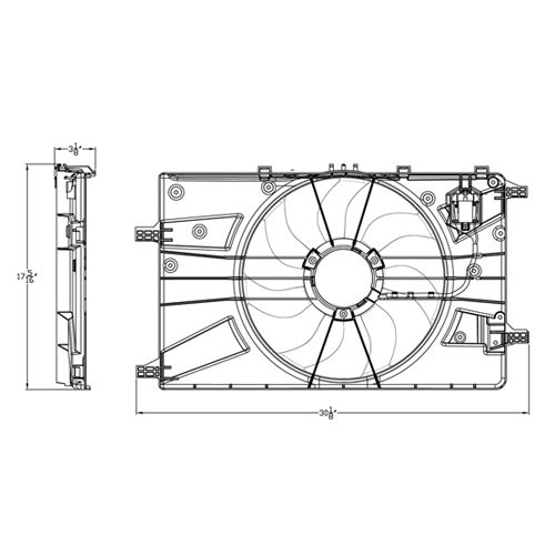 CHEVROLET CRUZE / CRUZE LIMITED RADIATOR FAN ASSEMBLY 1.4L A/T OEM#13450232-PFM 2015-2016 PL#GM3115263