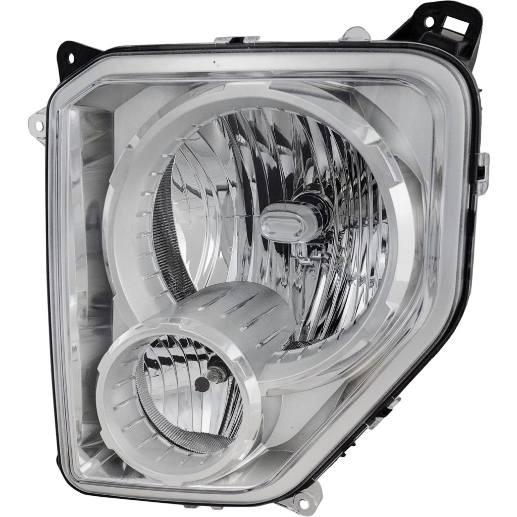 JEEPVEHICLE LIBERTY HEAD LAMP ASSY LEFT (Driver Side) (W/ FOG LAMP)(CHROME BEZEL)(OVAL BULB SHIELD) OEM#55157339AE 2008-2009 PL#CH2502196