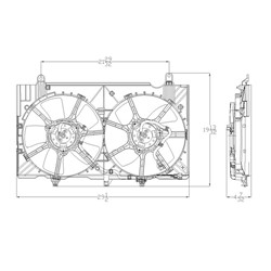 NISSAN 350Z RADIATOR & A/C FAN ASSY (DUAL FAN) OEM#21481EV02B 2007-2009 PL#NI3115136