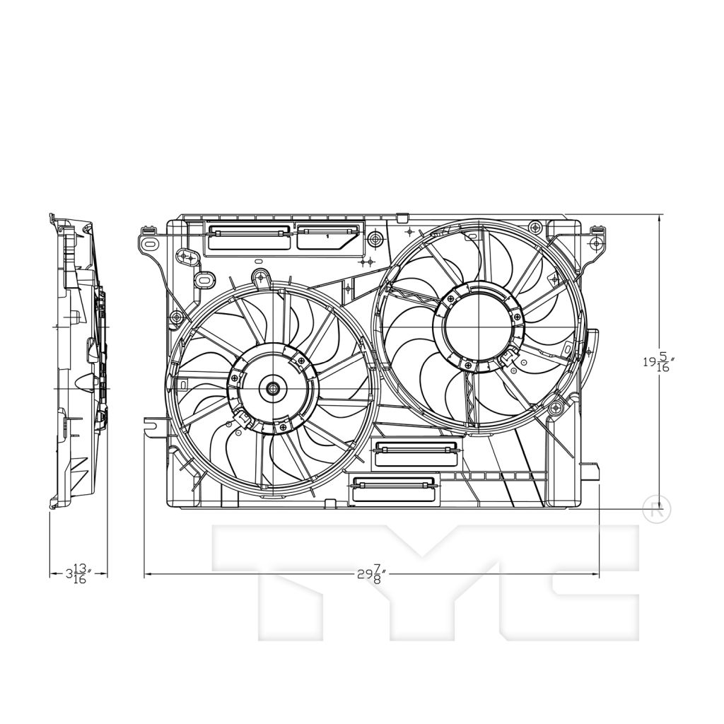 2017-2020 FORD / LINCOLN Radiator cooling fan assy OEM# G3GZ8C607A PL# FO3115217