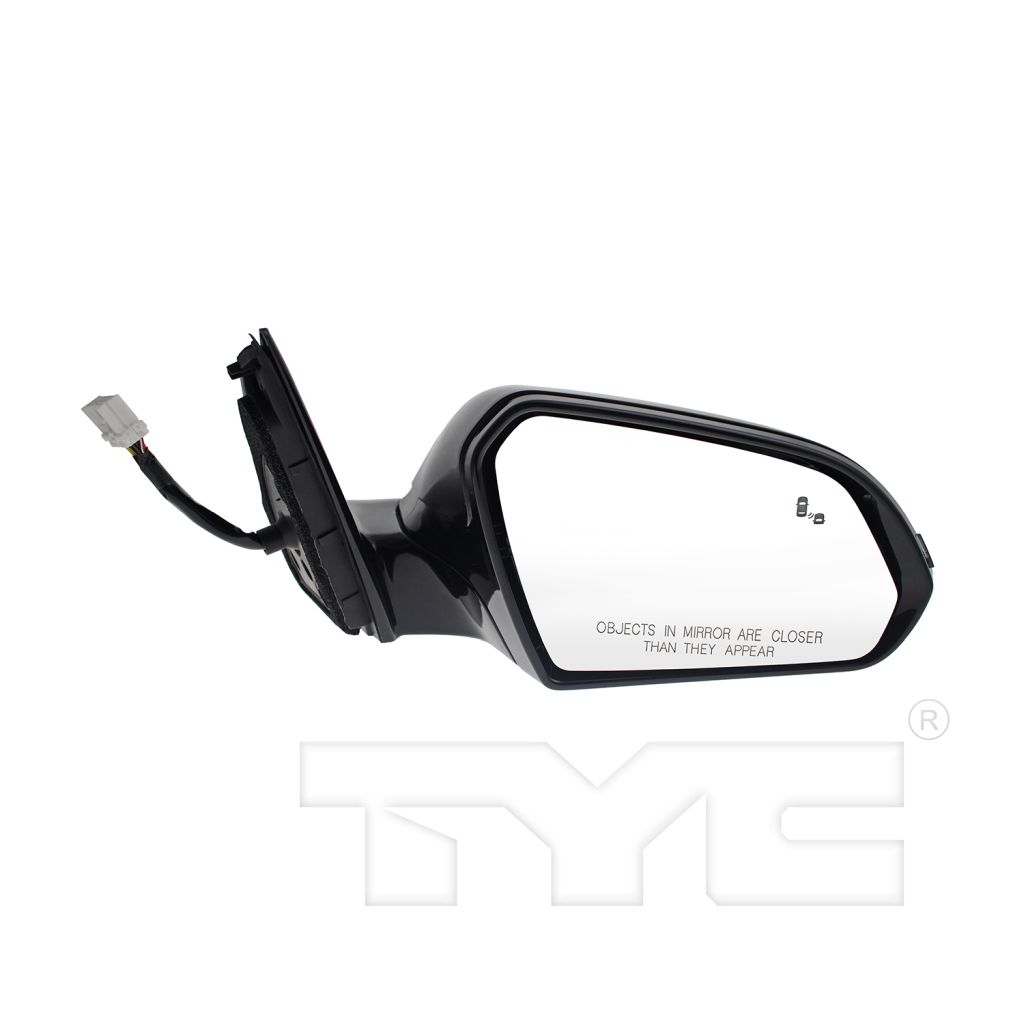 HYUNDAI SONATA DOOR MIRROR RIGHT (Passenger Side) PWR/HTD/SIGNAL (W/BSD)(WO/MEMORY)(GLOSS BLK)(MAN-FOLD) OEM#87620C2560 2018-2019 PL#HY1321239