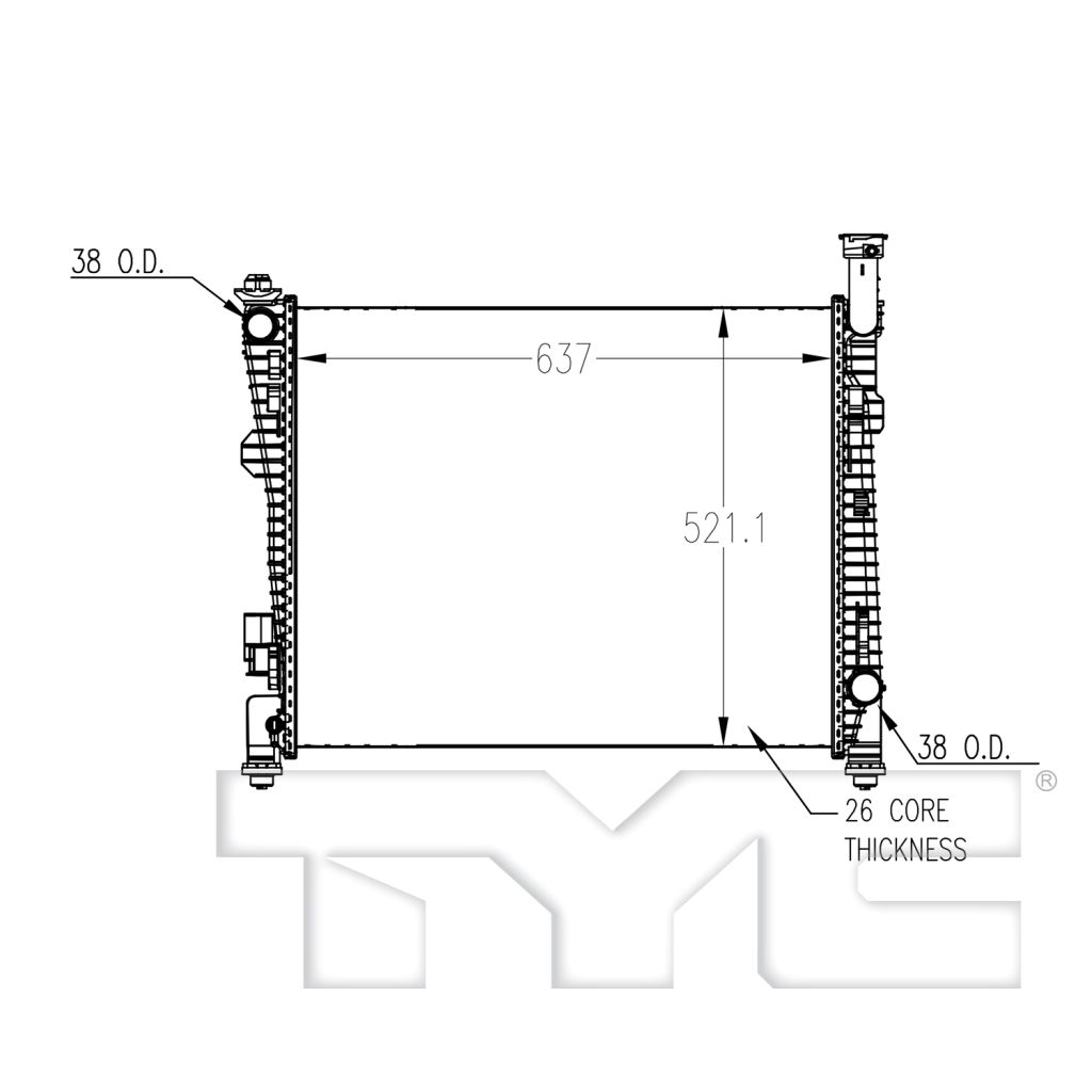 DODGE TRUCKS & VANS DURANGO RADIATOR 3.6/5.7/6.4L (HVY DUTY) OEM#68232592AB 2015-2020 PL#CH3010375