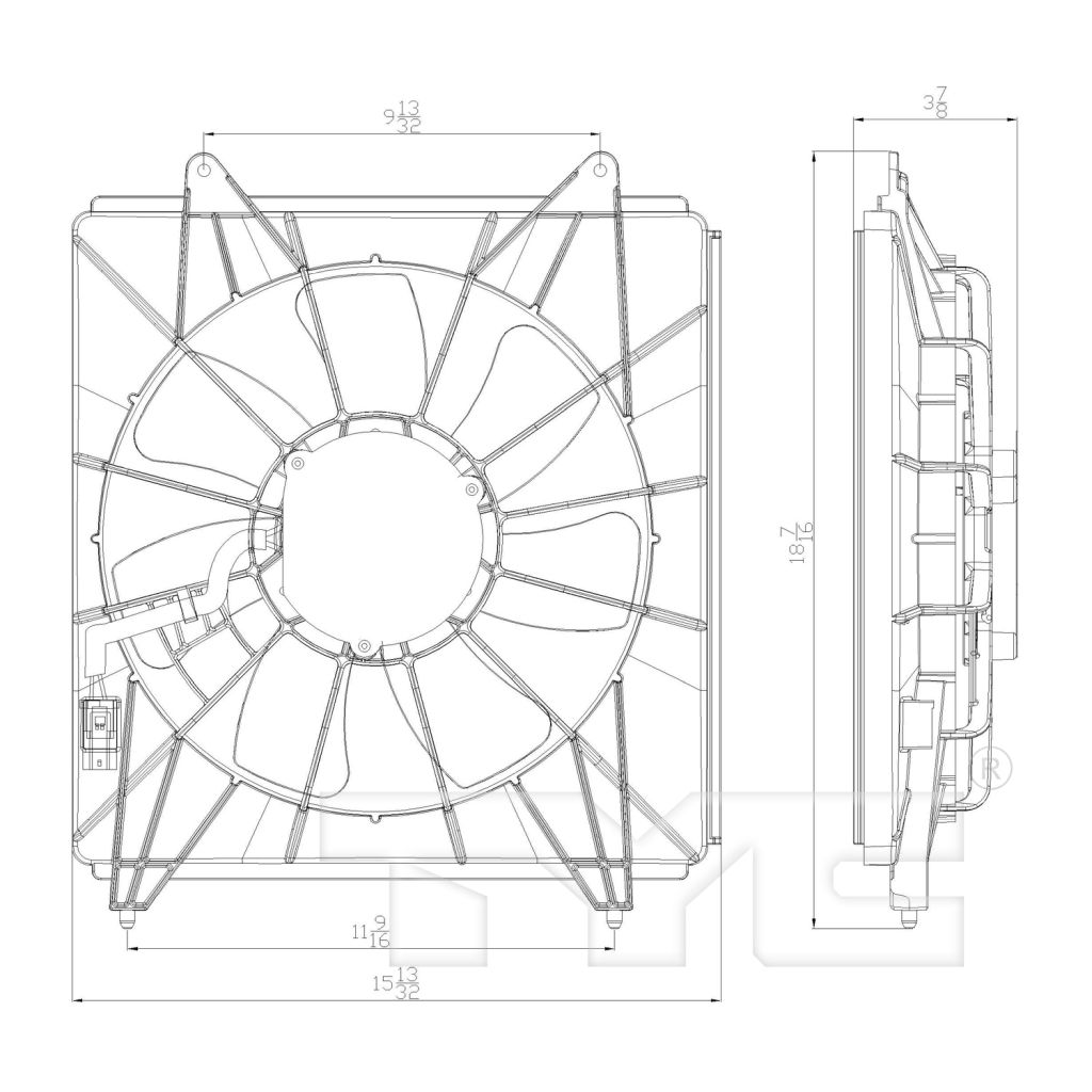 HONDA ACCORD COUPE A/C FAN ASSEMBLY RIGHT (Passenger Side) (6 CYL) OEM#386155G0A01-PFM 2013-2017 PL#HO3113133