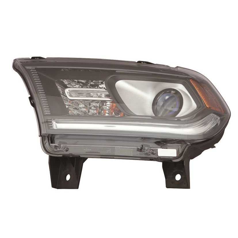 DODGE TRUCKS & VANS DURANGO HEAD LAMP ASSY LEFT (Driver Side) (HALOGEN)(W/LED DRL)(BLACK TRIM)**CAPA** OEM#55112969AI 2014-2015 PL#CH2502304C