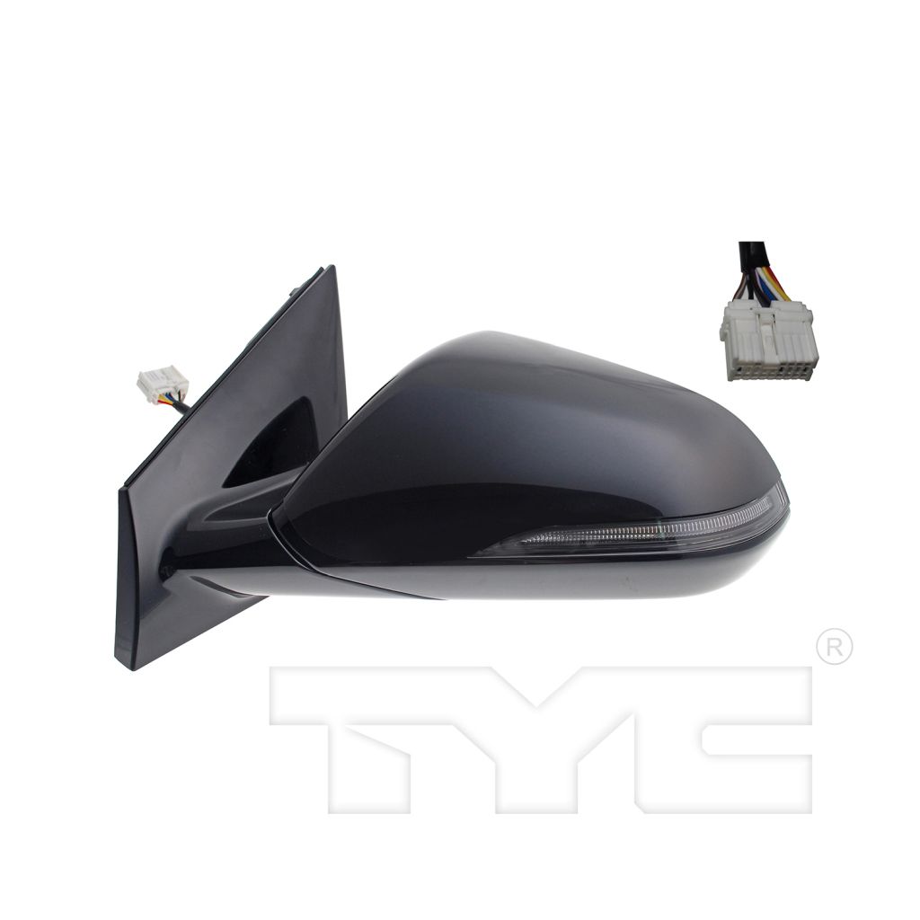 HYUNDAI SONATA DOOR MIRROR LEFT (Driver Side) PWR/HTD/SIGNAL (W/BSD)(WO/MEMORY)(GLOSS BLK)(MAN-FOLD) OEM#87610C2560 2018-2019 PL#HY1320239