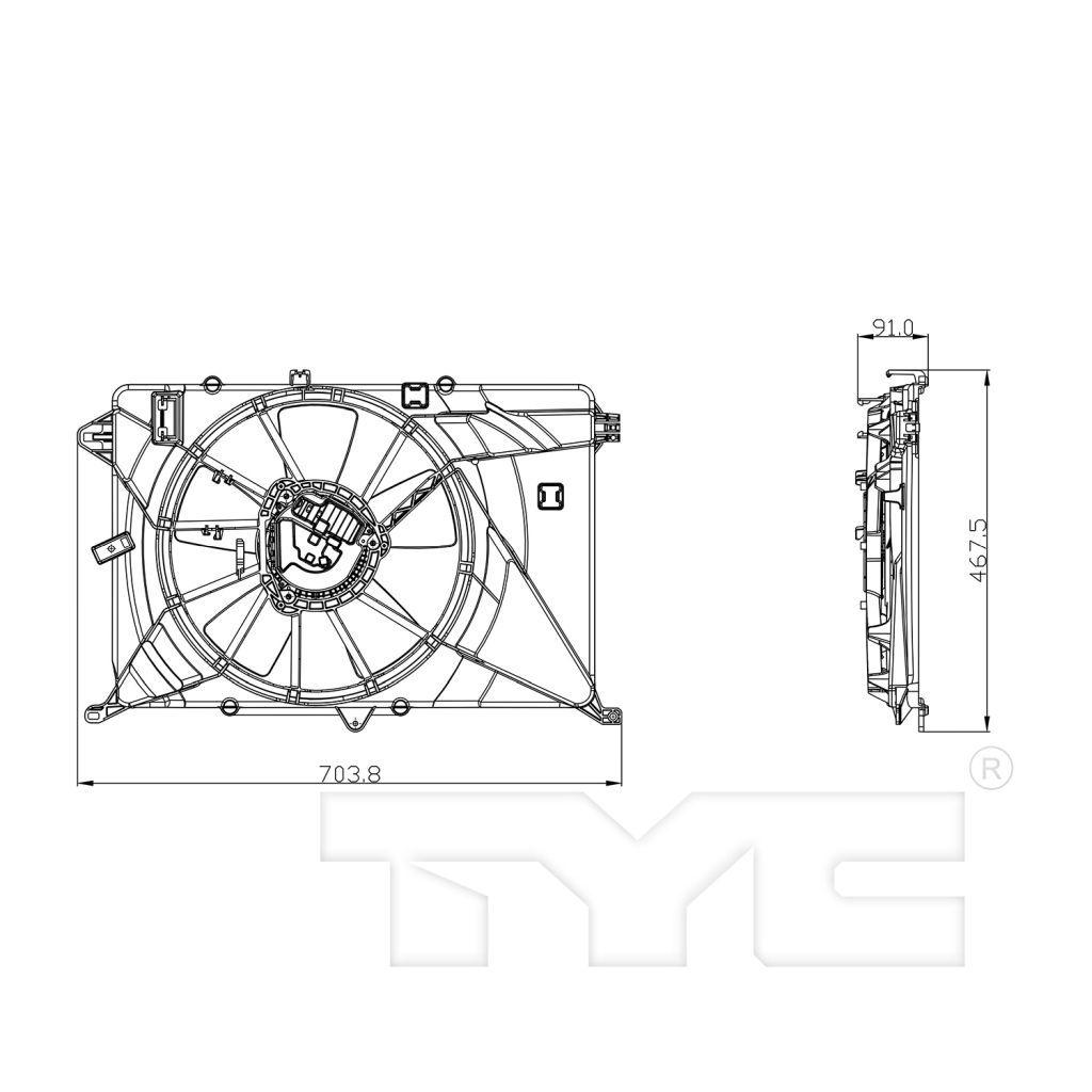 JEEPVEHICLE COMPASS RADIATOR & A/C FAN ASSY (2.4L)(SINGLE FAN) OEM#68249185AD 2017-2022 PL#CH3115193