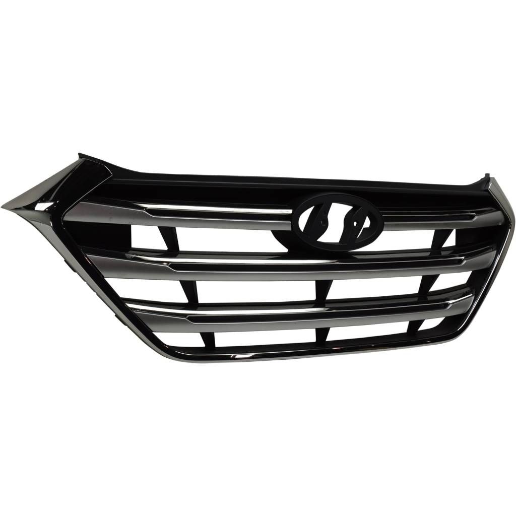 HYUNDAI TUCSON GRILLE PTD-BLACK W/SILVER GRAY & CHROME MLDG (W/PEDESTIAN RECOGNITION)(From 5-16-16) OEM#86350D3100PCR 2017-2018 PL#HY1200209
