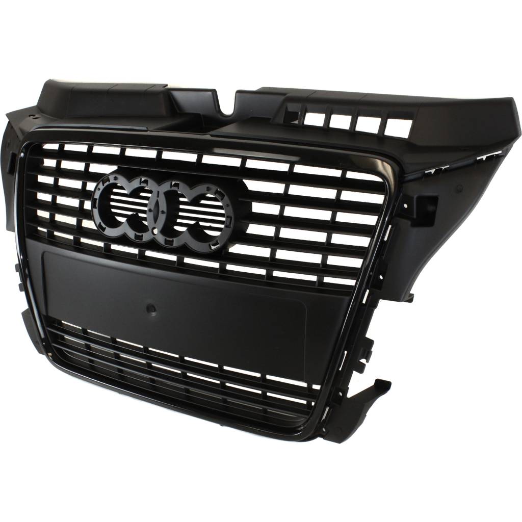 AUDI A3 GRILLE ASSEMBLY PTD BLACK (WO/LICENSE HOLE) OEM#8P0853651HVMZ 2009-2013 PL#AU1200119