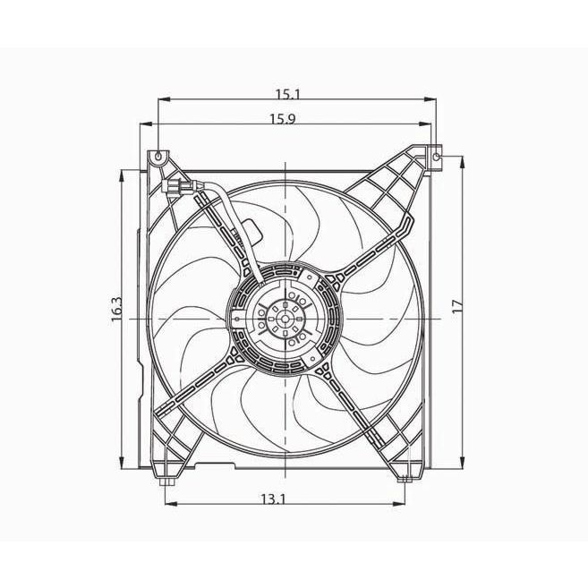 HYUNDAI SANTA FE RADIATOR FAN ASSY (2.4L & 2.7L) OEM#2535026000-PFM 2001-2006 PL#HY3115108