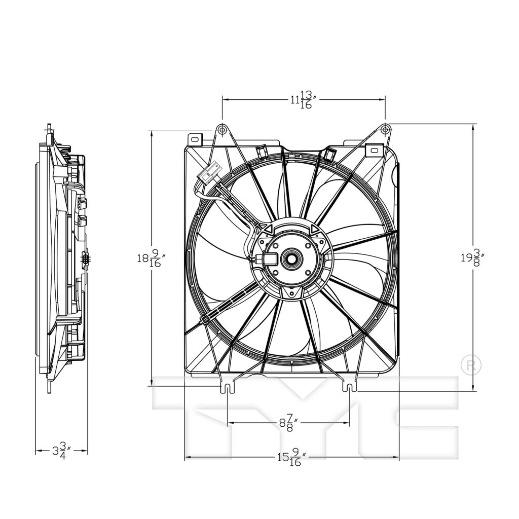HONDA CRV RADIATOR FAN ASSEMBLY (1.5L TURBO) OEM#190305PAA01-PFM 2017-2022 PL#HO3115169