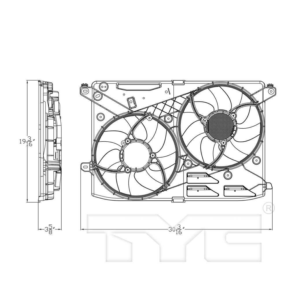 LINCOLN MKZ RADIATOR & A/C FAN ASSEMBLY (DUAL FAN) (TO 10-5-15) OEM#DG9Z8C607C 2013-2016 PL#FO3115208