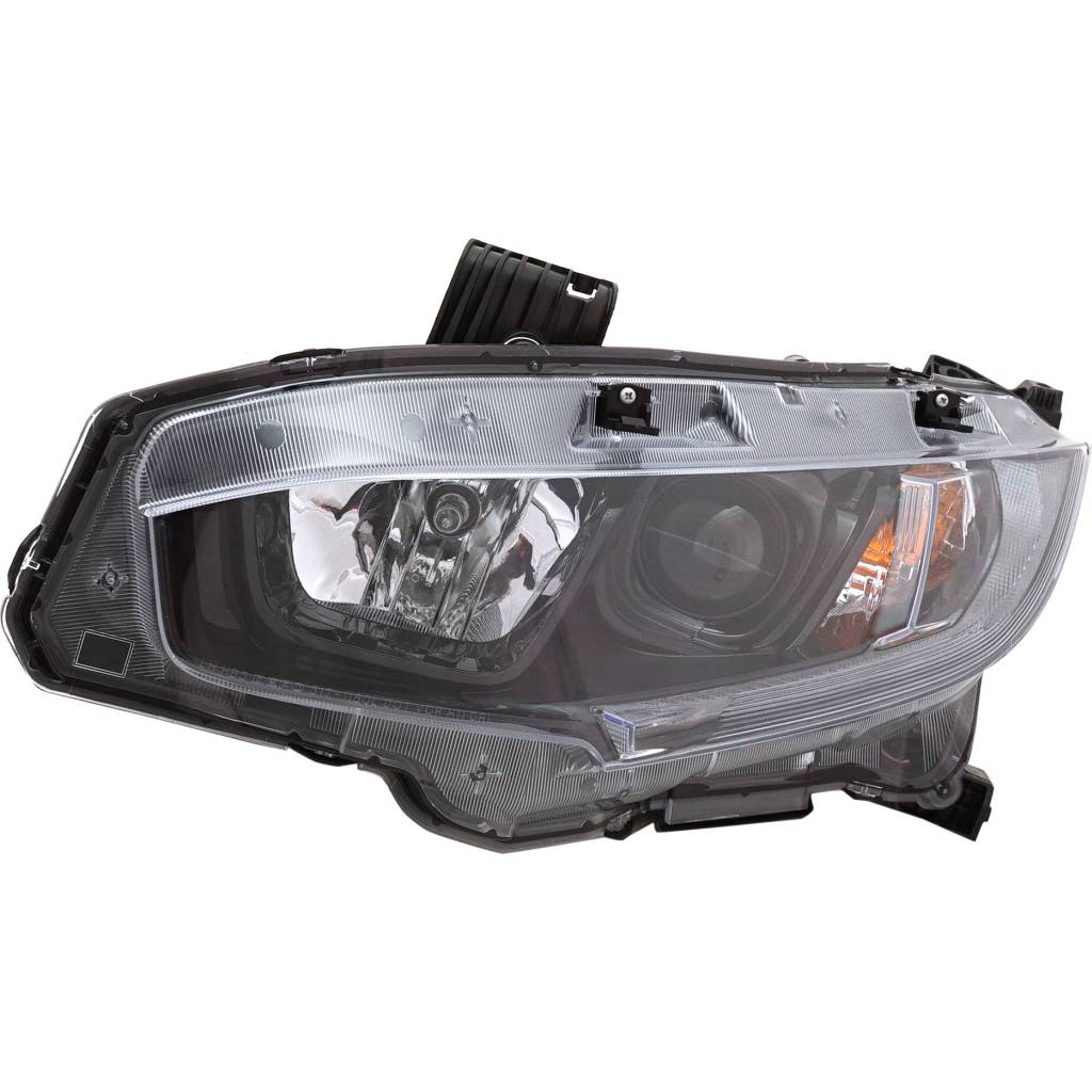 HONDA CIVIC COUPE HEAD LAMP ASSY LEFT (Driver Side) (HALOGEN)(BLACK BEZEL) OEM#33150TBAA31 2019-2021 PL#HO2502192