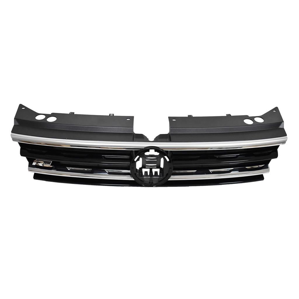 VOLKSWAGEN TIGUAN GRILLE GLOSS-BLACK W/3 SATIN-CHROME MLDG (W/COLLISION WARNING)(R-LINE) OEM#5NA853651SZLL 2020-2021 PL#VW1200181