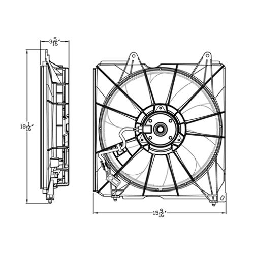 ACURA TLX RADIATOR FAN ASSEMBLY RIGHT (Passenger Side) (3.5L) OEM#190155J2A01-PFM 2015-2020 PL#AC3115127