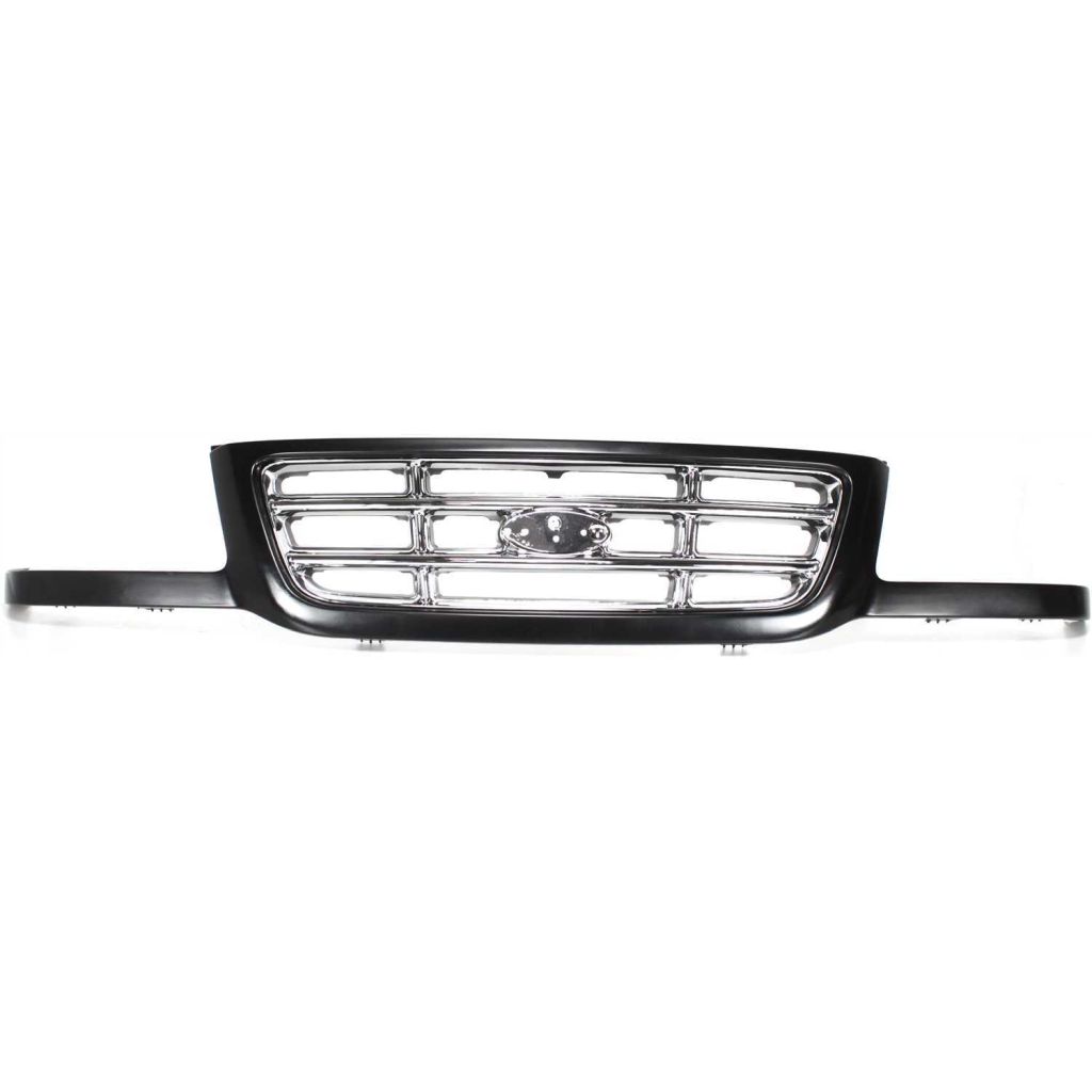 FORD TRUCKS & VANS RANGER GRILLE PTD/CHROME ( 2 horizontal & 2 vetical bars) OEM#3L5Z8200CA 2001-2003 PL#FO1200394