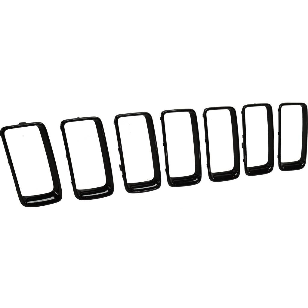JEEP GRAND CHEROKEE GRILLE TRIM RINGS SET (7pc) BLACK OEM#68261150AA 2014-2016 PL#CH1210120