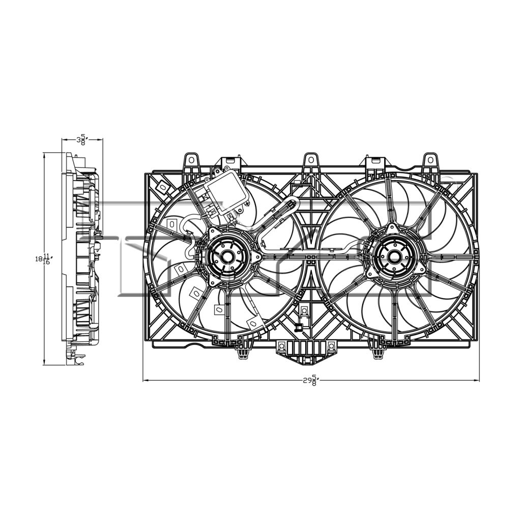 INFINITI Q50 HYBRID RADIATOR & A/C FAN ASSEMBLY (DUAL FAN)(W/ MODULE) OEM#214814GA0A 2014-2018 PL#IN3115112