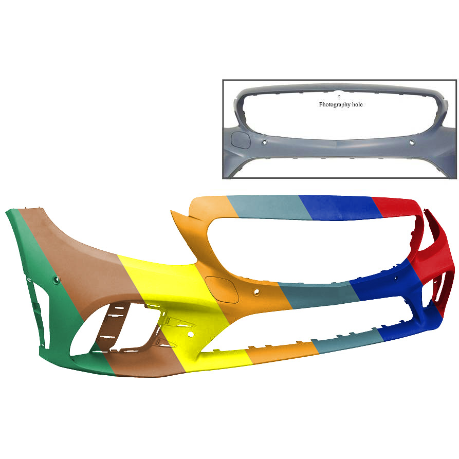 MERCEDES-BENZ C-CLASS COUPE FRONT BUMPER COVER PRIMED (C43)(W/ACTIVE PK ASSIST)(W/SURROUND VIEW) OEM#20588027089999 2019-2023 PL#MB1000579