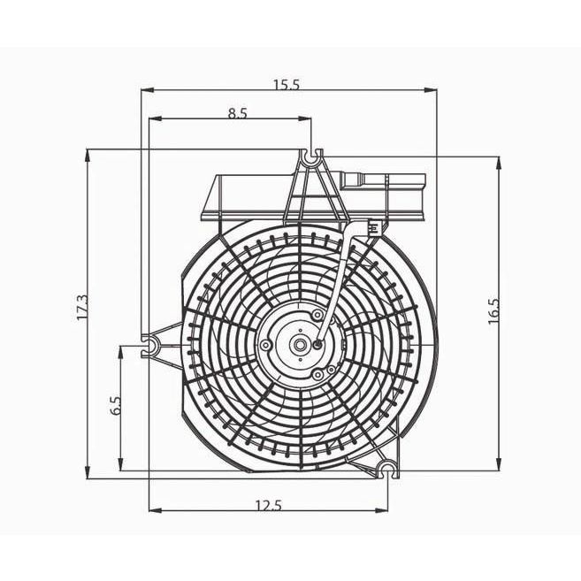 HYUNDAI SANTA FE A/C FAN ASSEMBLY (2.4L & 2.7L) OEM#9773026150-PFM 2001-2006 PL#HY3113109