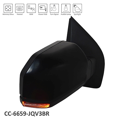 FORD TRUCKS & VANS FORD/PU (F150)(EXC RAPTOR) DOOR MIRROR RIGHT (Passenger Side) PWR/HTD/SIGNAL/PUDDLE/MEMORY/P-FOLD(W/BSD)(W/SPOT LAMP)(STD)(PT OEM#FL3Z17682MCPTM 2015-2017 PL#FO1321533