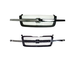GM TRUCKS & VANS SILVERADO/PU (CHEVY) (07 OLD STYLE) GRILLE CHROME CENTER BAR/BLK PTM FRAME(Exc 2500HD/3500) OEM#19168629 2003-2005 PL#GM1200489
