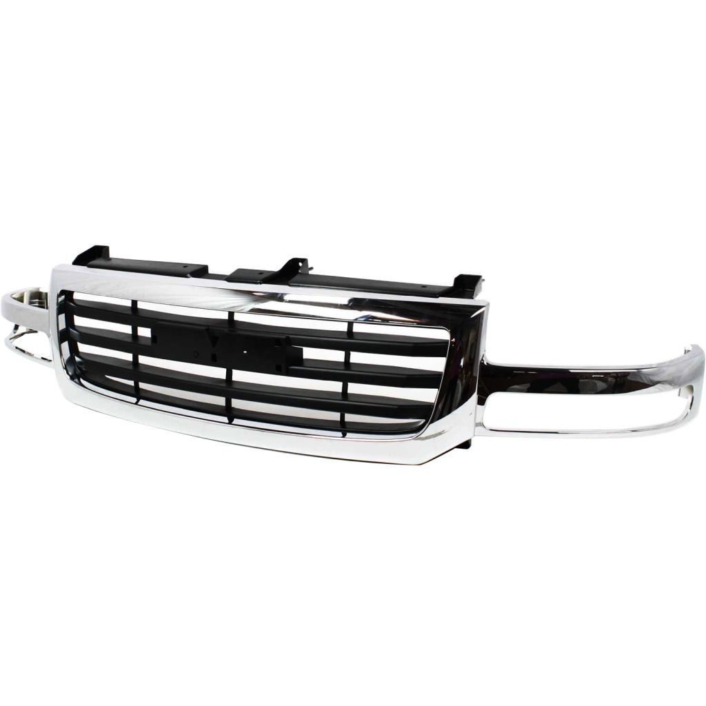 GM TRUCKS & VANS SIERRA/PU (GMC) (07 OLD STYLE) GRILLE CHR/BLK (1500/2500) (EXC C3 & Denali) OEM#19130791 2003-2007 PL#GM1200475