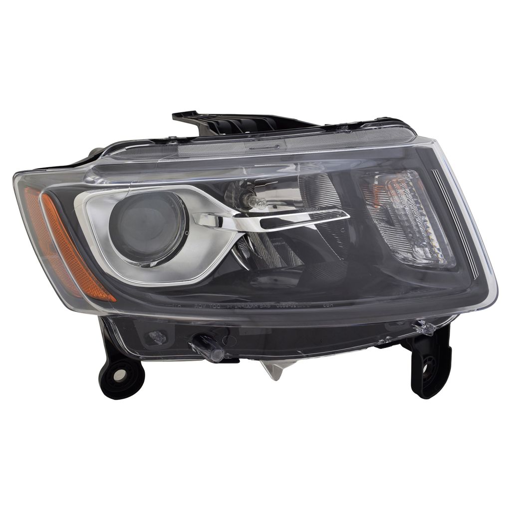 JEEPVEHICLE GRAND CHEROKEE / GRAND CHEROKEE WK HEAD LAMP ASSY RIGHT (Passenger Side) (HALOGEN)(BLACK)(EXC 75th ED) OEM#68236108AE 2014-2016 PL#CH2503308