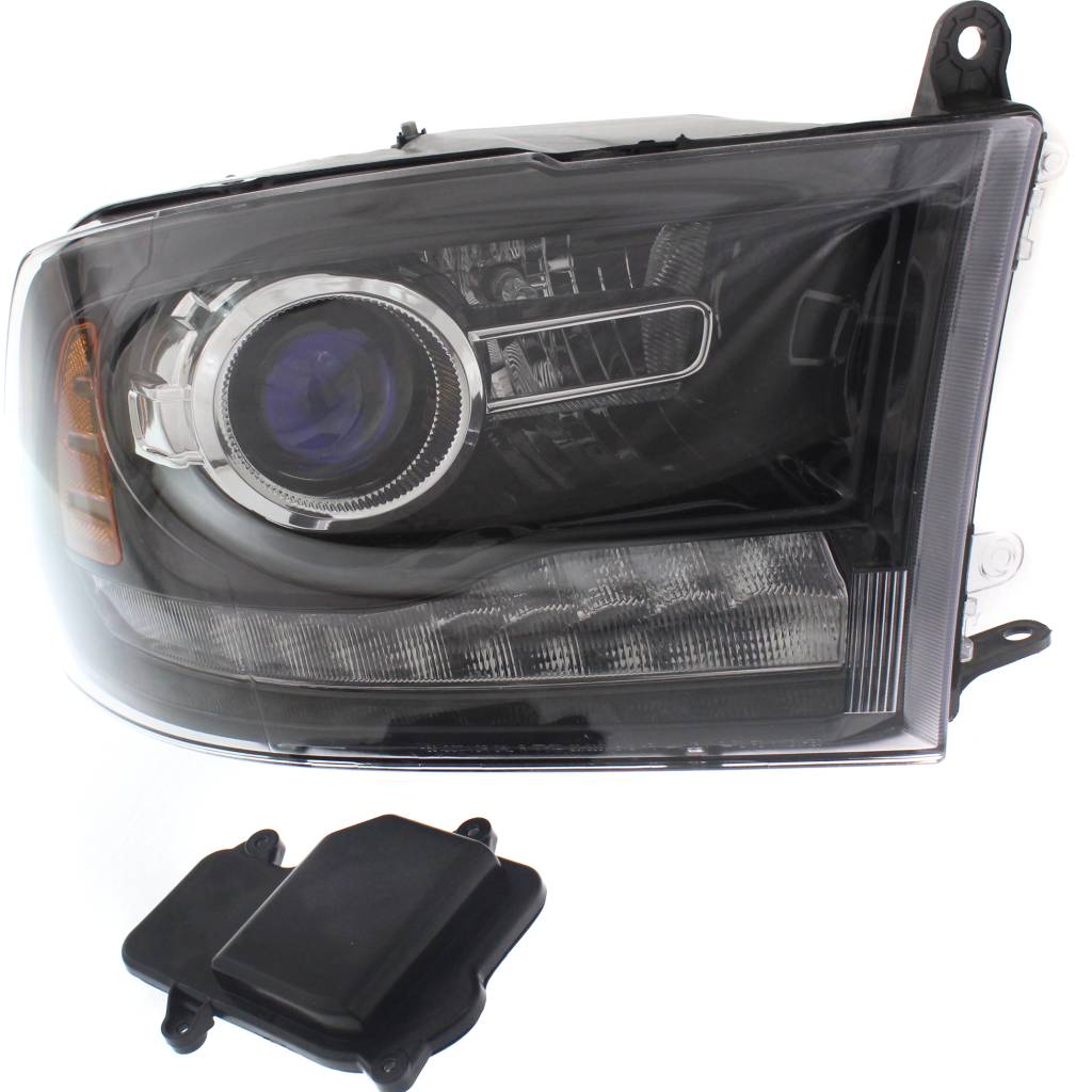 DODGE TRUCKS & VANS DODGE/PU (R1500) HEAD LAMP RIGHT (Passenger Side) (W/PROJECTOR)(BLK BEZEL) OEM#68324932AD 2016-2022 PL#CH2503289