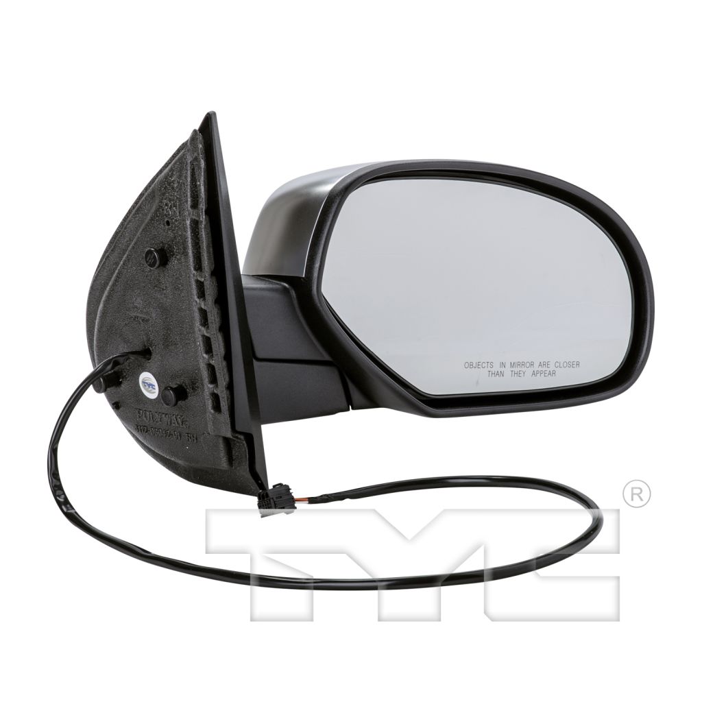 GM TRUCKS & VANS YUKON/YUKON XL (GMC) DOOR MIRROR RIGHT (Passenger Side) POWER/HEATED (WO/PUDDLE LAMP)(SATIN-CHR CVR)(WO/TRAILER TOW) OEM#25776088 2007-2014 PL#GM1321340