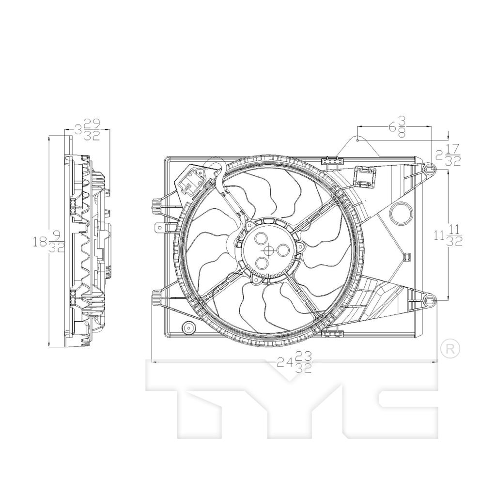 CHEVROLET SONIC RADIATOR & A/C FAN ASSEMBLY 1.8L (EXC 14-15) OEM#94509632 2012-2016 PL#GM3115244