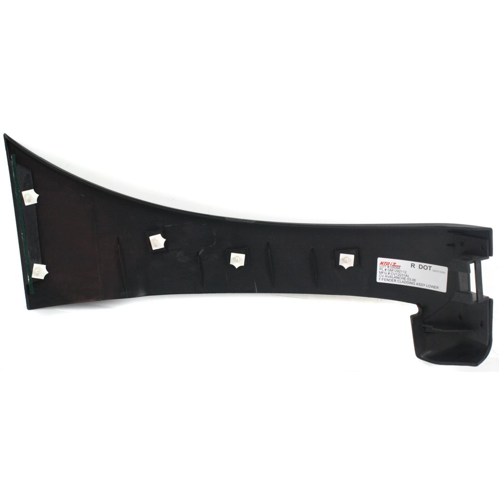 GM TRUCKS & VANS AVALANCHE FRONT FENDER LOWER CLADDING ASSY LEFT (Driver Side) (BLACK) OEM#93801788 2003-2006 PL#GM1292112
