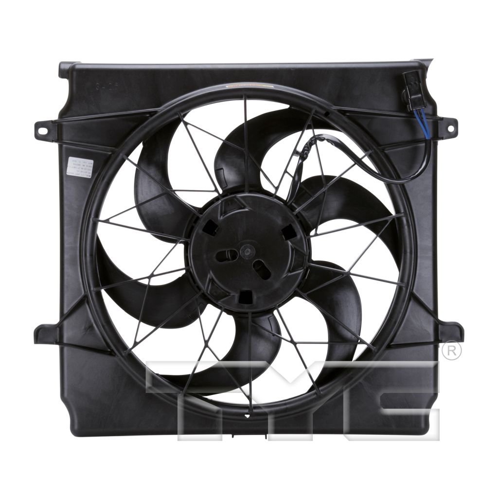 JEEPVEHICLE LIBERTY RADIATOR & A/C FAN ASSY 2.4L/3.7L (3 PIN SOCKET)(STD DUTY)(SINGLE FAN)(GAS) OEM#55037692AB 2004-2005 PL#CH3115143