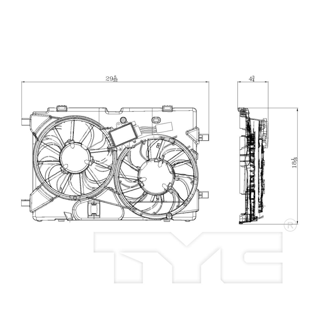 LINCOLN MKZ RADIATOR & A/C FAN ASSEMBLY (DUAL FAN)(3.5L) OEM#9E5Z8C607C 2010-2012 PL#FO3115181
