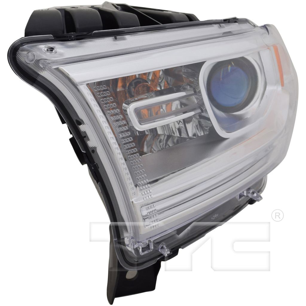 DODGE TRUCKS & VANS DURANGO HEAD LAMP ASSEMBLY LEFT (Driver Side) (HALOGEN)(WO/LED DRL)(CHR BEZEL)**CAPA** OEM#68188731AF 2014-2015 PL#CH2502256C